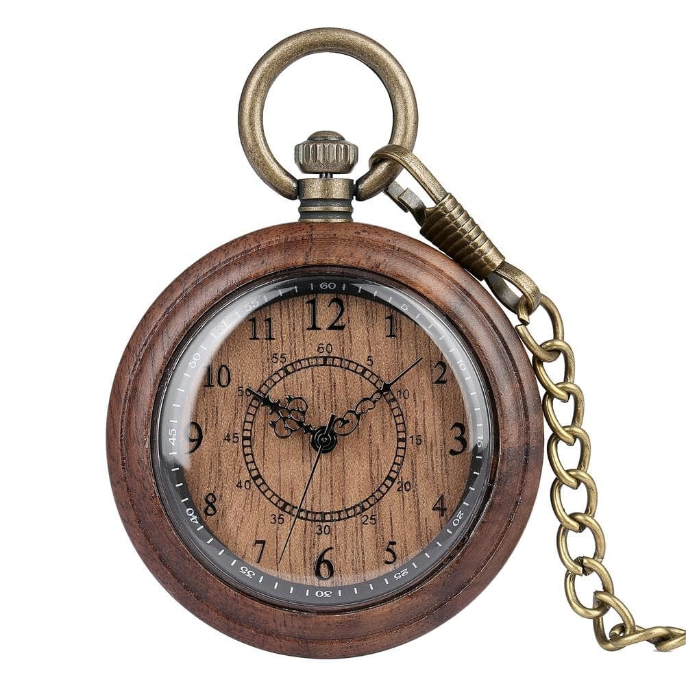 Lathe-turned pocket watch front
